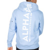 Alpha Industries Back Print Hoody pánska mikina light blue Veľkosť: XXL, Farba: modrá