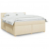 Box spring postel s matrací krémová 180x200 cm textil Krémová 3289057