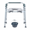Toaletná Stolička 495–645MM s Polstrovaným Sedadlom a Podrúčky