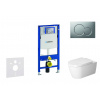 Geberit Duofix Modul na závesné WC s tlačidlom Sigma01, matný chróm + Duravit ME by Starck - WC a doska, Rimless, SoftClose 111.300.00.5 NM3