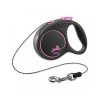 Vodítko FLEXI Black Design XS lanko 3m/8kg ružová