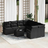 zahrada-XL Súprava záhradných pohoviek 9 pcs Čierna 55 x 55 x 37 cm 3346323