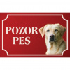 Labradorský retríver - Kovová tabuľka POZOR PES