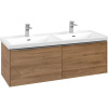 VILLEROY & BOCH Subway 3.0 závesná skrinka pod dvojumývadlo, 2 zásuvky, 1272 x 478 x 429 mm, Oak Kansas, C56700RH