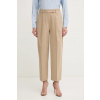 Nohavice Tommy Hilfiger dámske, béžová farba, rovné, vysoký pás, WW0WW44793 34