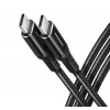 MIX AXAGON BUCM-CM20AB, HQ kabel USB- typ C USB- typ C, 2m, USB 2.0, PD 60W 3A, ALU, opletený, čierný (BUCM-CM20AB)
