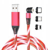 Kábel DSJ USB - USB typ C / microUSB / Lightning 1 m červený
