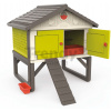Kurín pre 5 sliepok Cluck Cluck Cottage Green Smoby 4 dvere so schodmi a kŕmidlom a hniezdo s falošným vajíčkom 128 cm výška