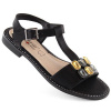 Comfortable sandals with zircons S.Barski W OLI261A, black (197455) RED 38