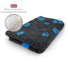 DRYBED Premium Vet Bed Economy 22 mm antracitový + modré labky 150 x 100 cm