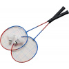 Sada na badminton, dvě rakety a dva košíky v černém obalu