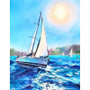 TSvetnoy, LG081e, Diamond painting - diamantové maľovanie, 40 x 50 cm, Plachetnica na mori