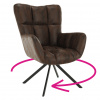 Kondela Dizajnové otočné kreslo, hnedá/čierna, KOMODO