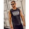 Čierne pánske tank top tričko s potlačou Bolf 14828A