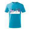 Panoráma lyžovania - Tričko detské bavlnené - 158 cm/12 rokov ( Svetlý tyrkys )