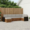 Rohová sofa sada s polštářem 7 pcs Přírodní a světle šedá 3384632