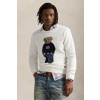 Ľanový sveter Polo Ralph Lauren Lscrflagbear Long Sleeve biela farba, 710977415 XL
