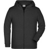 James & Nicholson Mikina s kapucí JN 8026K na zip, dětská COT02826Kq2602-black heath M Černá/melír