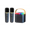 Fotověci Bezdrátový Přenosný Mini Karaoke Set 2X Mikrofon Reproduktor s Bluetooth Zvuková Karta RGB Light