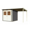 drevený domček KARIBU GLUCKSBURG 3 + prístavok 190 cm (68769) terragrau LG3495