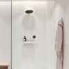HANSGROHE Pulsify S Showerpipe EcoSmart nástenný sprchový systém s termostatom ShowerTablet Select 400, horná sprcha 2jet priemer 260 mm, ručná sprcha 3jet, matná biela, 24241700
