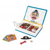 Magnetická kniha Zábavné tváre chlapci Magnetibook Janod 70 magnetiek a 12 šablón J02716