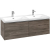 VILLEROY & BOCH Subway 3.0 závesná skrinka pod dvojumývadlo, 2 zásuvky, 1272 x 478 x 429 mm, Stone Oak, C56700RK
