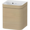 DURAVIT Happy D.2 Plus c-bonded závesná skrinka s nábytkovým umývadielkom bez otvoru, 1 dvierka, pánty vpravo, 400 x 360 x 480 mm, dub Mediterrane, HP4634N71710000