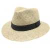 Fiebig - Headwear since 1903 Pánsky slamený klobúk z morskej trávy s čiernou stuhou - Fedora Veľkosť: 59 cm (L)