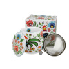 Porcelánový hrnček s čajovým filtrom a vekom DUO ETNO KOHÚTY FOLK 430 ml