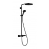 Hansgrohe - Sprchový set s termostatom, priemer 26 cm, 3 prúdy, EcoSmart, matná čierna 24237670ROZ1