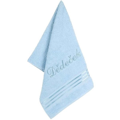 BELLATEX s.r.o. Froté uterák 50 × 100 Linie L/718 modrý s výšivkou „Dědeček“