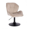 LuxuryForm DESIGN Kozmetická stolička MILANO MAX VELUR na čiernom tanieri - latte
