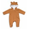 Baby Nellys Dojčenský teplákový overal s kapucňou - karamelový, veľ. 86
