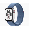 Apple Watch SE 2023 40mm (Strieborný Hliník s Ľadovo Modrým Prevliekacím Remienkom)