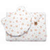Mušelinová súprava DOTS Teddy Bear 30x35cm, 70x100cm, 2D, Baby Nellys, biela