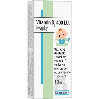 Generica Vitamin D3 400 I.U. kvapky 10 ml