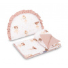 2D sada do kočíka, postieľky, kolísky, mušelín, bavlna, Baletka, púdrovo ružová