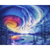 Norimpex Diamantové maľovanie Polárna žiara nad zamrznutým jazerom 40x30cm
