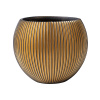 Kvetináč Capi Nature Groove vase ball čierny zlatý 10x9 cm