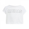 adidas AEROREADY Cropped Dance T-Shirt Girls White 9-10 Years