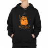 Wizard - mačací čarodejník - dámska mikina s potlačou - Tričkový | M | Čierna | Mikina s kapucňou - damska