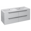 Sapho WAVE dvojumývadlová skrinka 119,7x50x47,8cm, biela/dub strieborný (WA122) SPH WA120-3011