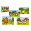 Teddies Puzzle drevené Moje prvé zvieratká 4x12 dielikov 20x14x3,5cm v drevenej krabičke 24m+ MPZ