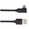 PremiumCord ku31cz3bk USB typ C/M zahnutý konektor 90° - USB 3.0 A/M, 3m