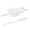 EP-T2510XWE Samsung USB-C 25W cestovná nabíjačka + USB-C dátový kábel White