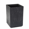 KVETINÁČ KVETINÁČ MISKA BOX VYSOKÝ KARO ČIERNY BETÓN 40x40x60cm (Stojan na kvety na kolieskach KARO HIGH 40X40x60cm BETONOVÝ EFEKT, ČIERNA farba)