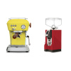 Ascaso Dream PID, Sun Yellow + Eureka Mignon Specialita, CR ferrari red