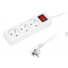 Predlžovací kábel BLOW 3zásuvky 1,5m, vypínač, biela, 3GU 3x1,5mm
