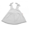 Baby Nellys Letné ľahučké mušelínové šaty Summer Stars - sivé